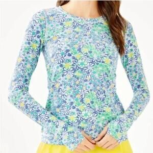 Lilly Pulitzer Luxletic Renay Sunguard Long Sleeve Top SMALL UPF 50+ Floral